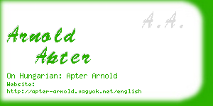 arnold apter business card